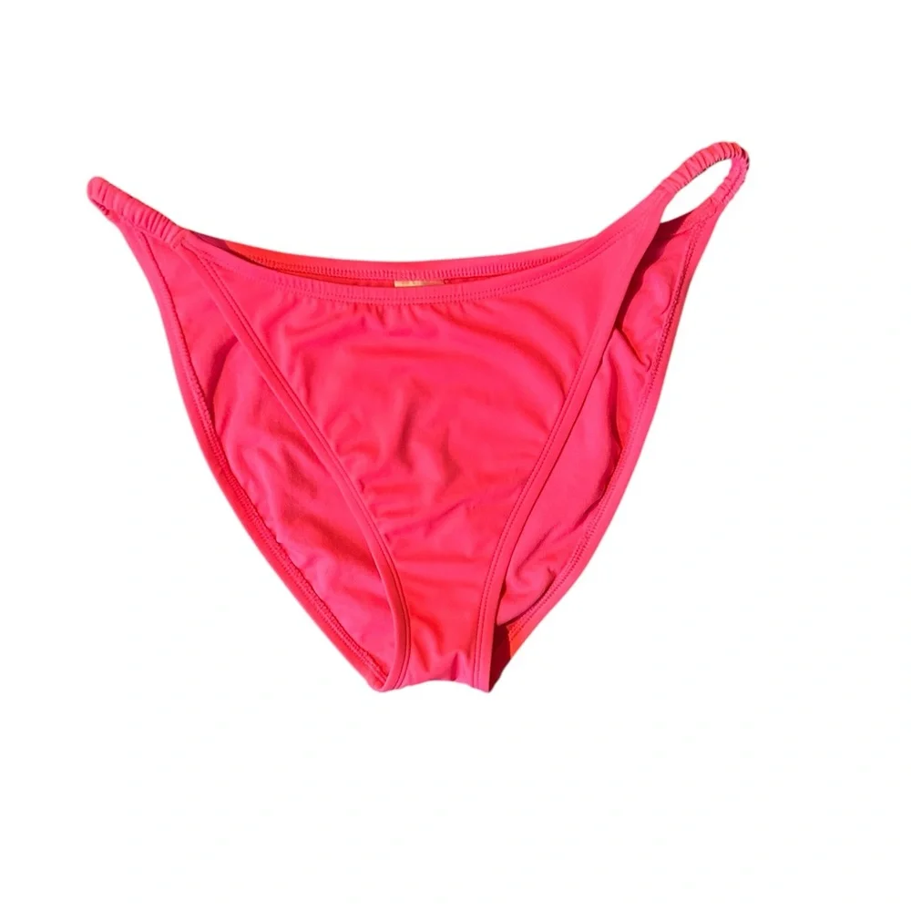 NWT Wild Fable Low Rise Extra Cheeky Xtra High Leg Bikini Bottoms Hot Pink XL - Picture 3 of 5